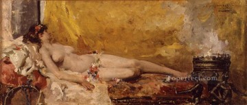  impressionistic Canvas - Bacante en reposo painter Joaquin Sorolla Impressionistic nude